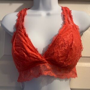 Lace Racerback Bralette in Coral